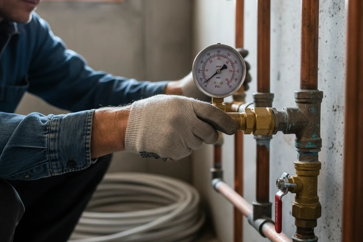 Pressure testing a repaired line during Water Line Repair in Hayward